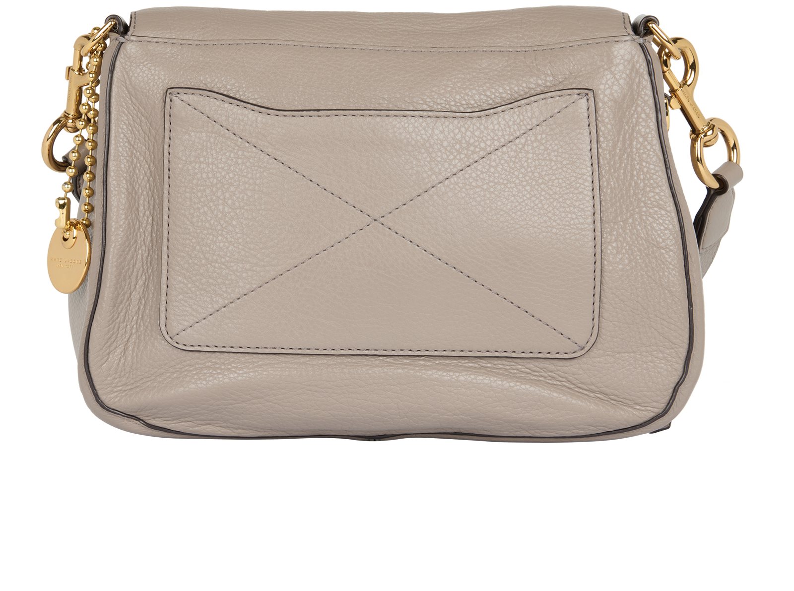 Recruit Nomad Messenger, &pound;160, Handbags, Taupe, Leather, Back view